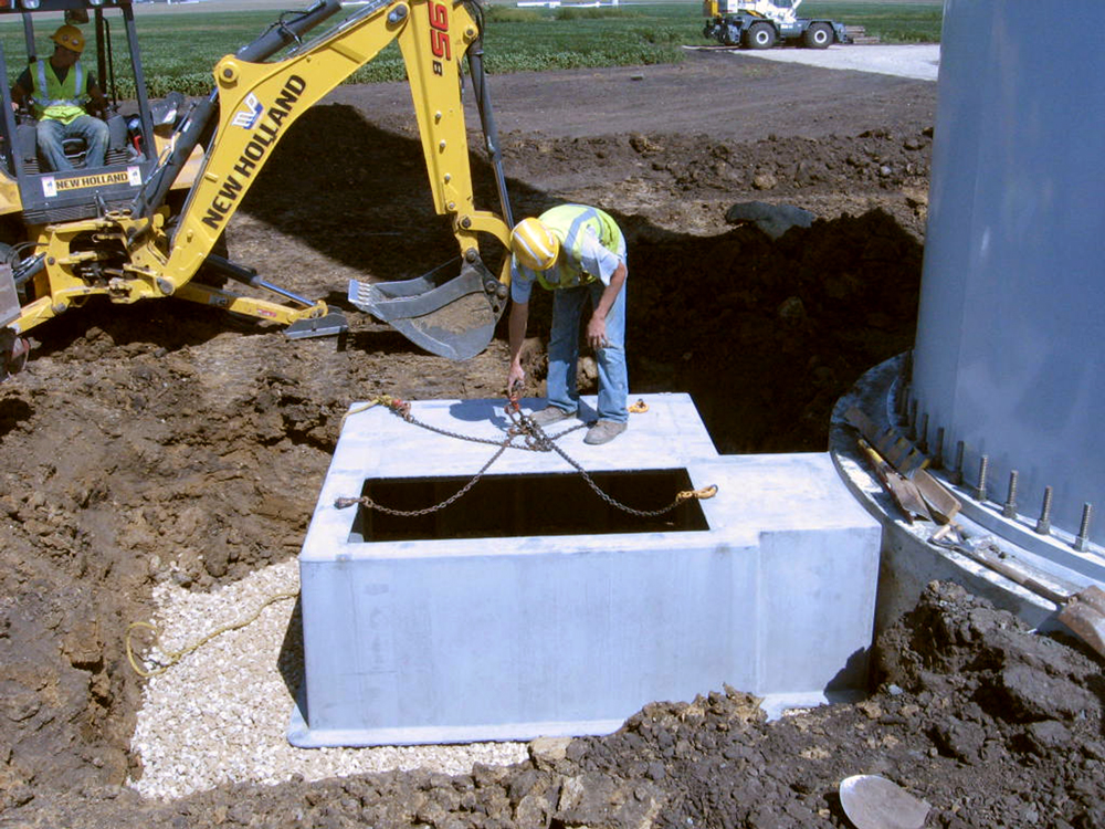 Fibercrete IT Integrated Tunnel box pads used to support wind farm