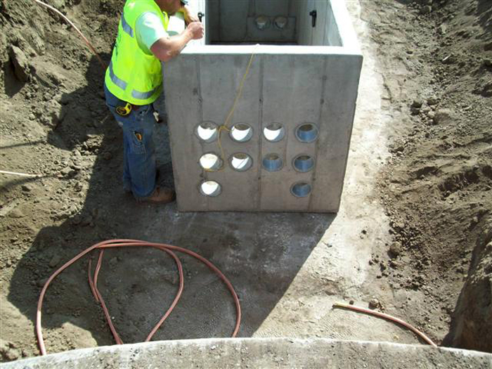 Knockouts and holes added to customize precast Concast, Inc. products