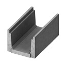 Concrete solid bottom H-10 rated 16 inch deep channel for light traffic rated trench runs.