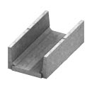 Concrete solid bottom 12 inch deep PT channel for pedestrian traffic trench runs.
