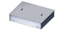Heavy Traffic galvanized steel covers that are designed to fit on straight section channel produced by Concast, Inc.