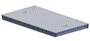 Heavy Traffic galvanized steel covers that are designed to fit on straight section channel produced by Concast, Inc.