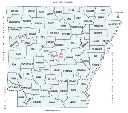 Image Link to a county map of Arkansas which is covered by Energy Reps