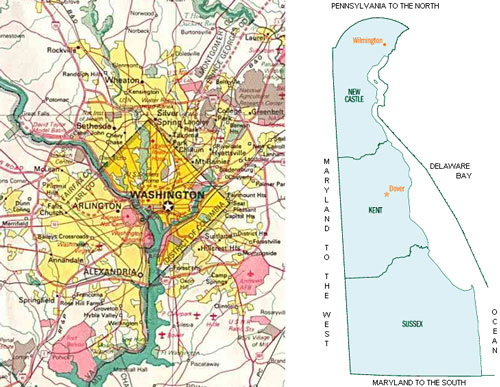 Image Link to Map of Delaware & Washington DC