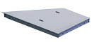 Heavy Traffic galvanized steel covers that are designed to fit on angled channel produced by Concast, Inc.