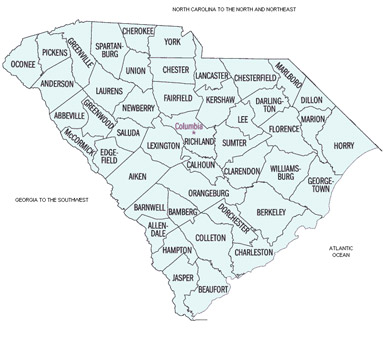 Image Link to a county map of South Carolina which is represented by Energy Reps