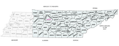 Image Link to a county map of East-Central Tennessee which is covered by Energy Reps