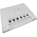 Custom holes or knockouts built into a Concast precast part.  Pictured here is an integrated tunnel box pad with holes in the side