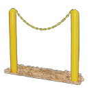 Concast products protection of trench run, including guide posts and yellow safety chain