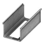 Isometric view of 16 inch deep std pedestrian channel