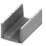 Isometric view of 16 inch deep PT pedestrian channel