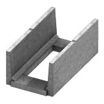 Isometric view of 16 inch deep PT pedestrian channel