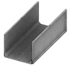 Isometric view of pedestrian 16 inch deep solid bottom pedestrian channel