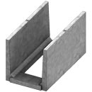 Concrete open bottom pedestrian rated 24 inch deep channel for concrete PT trench runs.