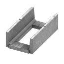 Concrete open bottom pedestrian rated 12 inch deep channel for concrete PT trench runs.