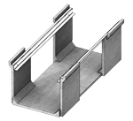 Isometric view of heavy traffic 16 inch deep pedestrian universal channel