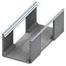 16 inch Deep Fibercrete universal channel with solid bottom used to create ells, tees, and crosses in pedestrian rated trench runs produced by Concast, Inc.