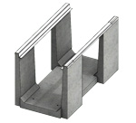 Isometric view of 24 inch deep PT pedestrian channel