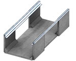 Isometric view of pedestrian 12 inch deep universal channel