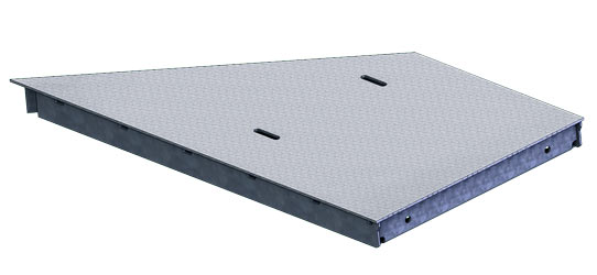 Isometric view thumbnail of Concast's angled HTSG channel cover