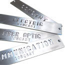 Lettered ID Metal ID plates for Utility Markings in Covers