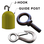 9001G Eye Bolt, J-Hook, and Rope Clamp