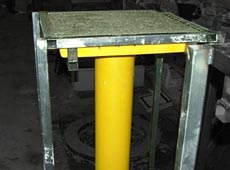 Photo of guide post being filled.