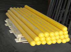 Photo of guide posts on a pallet.